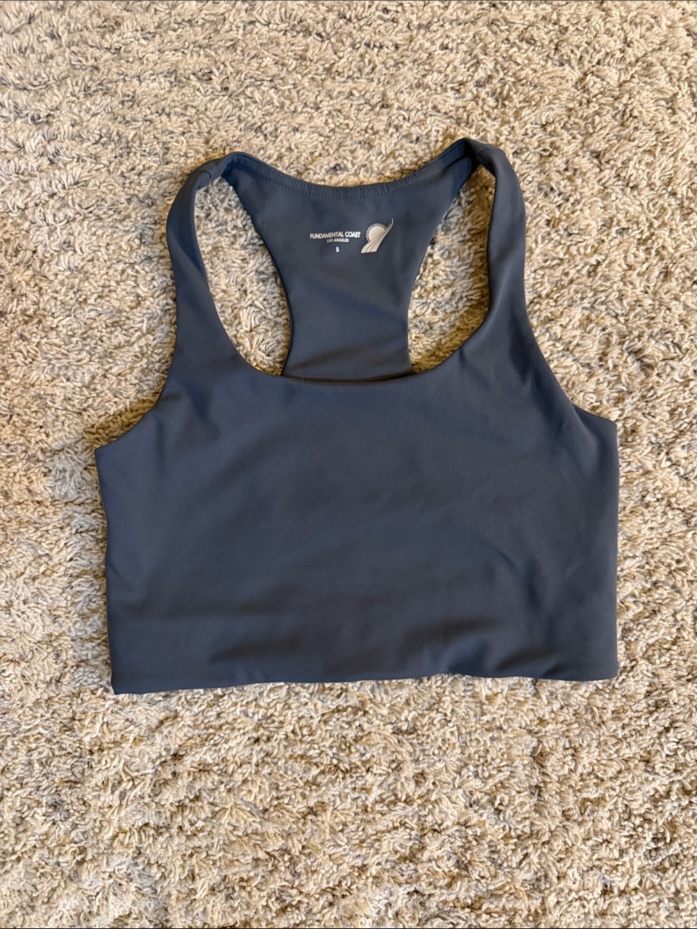 Fundamental Coast Charcoal Seamless Racerback Sports Bra